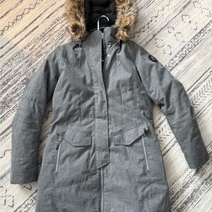 Obermeyer Women's Charcoal Ski Jacket with Faux Fur Hood